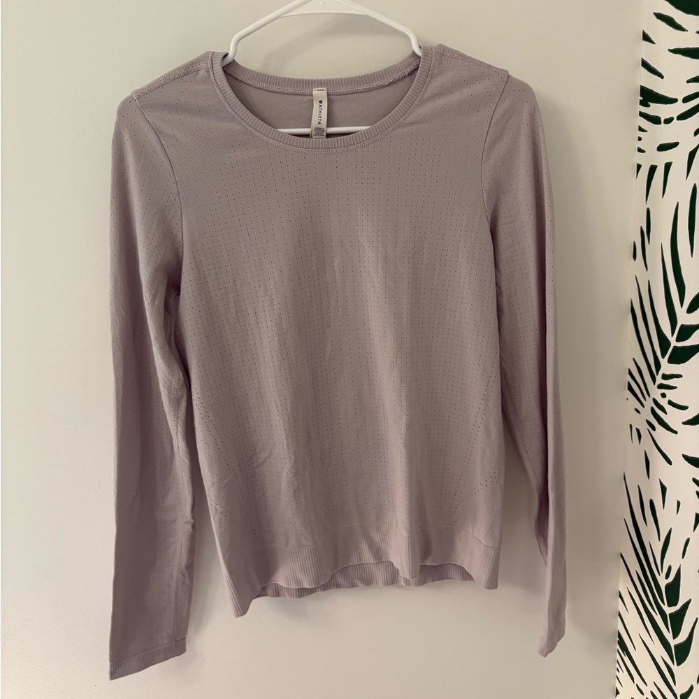 Athleta Purple Fitted Long Sleeve Tee